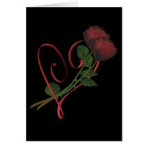 Cartão elegante do coração vermelho das rosas verm