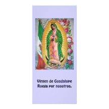 Cartão espanhol da oração de Virgen de Guadalupe Planfeto Informativo Colorido