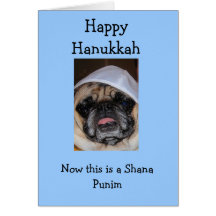 Cartão feliz do Pug de Hanukkah