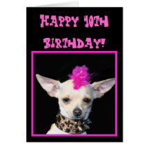 Cartão feliz do punk da chihuahua do aniversário d