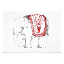 Cartão Funky do elefante RSVP Convites