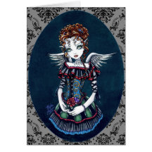 Cartão gótico da arte do anjo do Victorian de "Ann