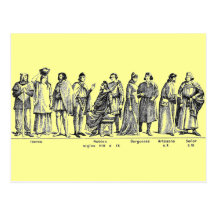 Cartão histórico dos trajes cartão postal
