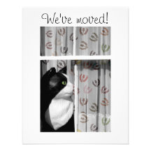 Cartão Home novo do anúncio do gato da janela Convites Personalizado