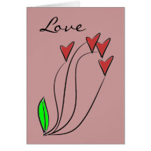 Cartão moderno dos rosas do coração do amor