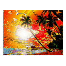 Cartão morno do paraíso da água cartão postal