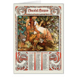 Cartão ou convite de Alphonse (Alfons) Mucha: Masc