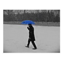 Cartão postal - de encontro à neve