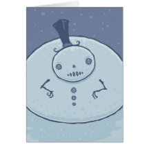 Cartão Pudgy do boneco de neve
