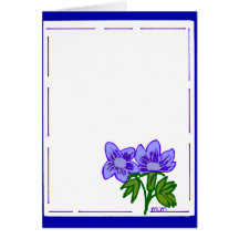 cartão roxo azul da flor