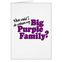 Cartão roxo grande da família