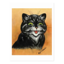 Cartão satisfeito do gato cartão postal