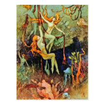 Cartão: "Sereias feericamente" por Warwick Goble Cartão Postal