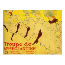 Cartão:  Toulouse-Lautrec - trupe da dança Cartão Postal