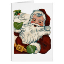 Cartão-Vazio de Papai Noel do vintage