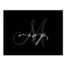 Cartão Wedding elegante de RSVP Cartoes Postais