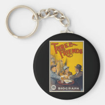 Cartaz cinematográfico de três amigos chaveiros