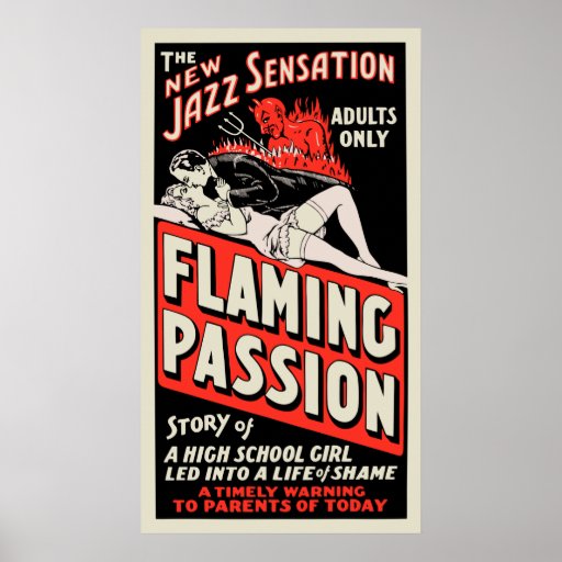 Cartaz cinematográfico do vintage - "paixão flamej poster