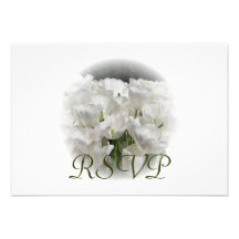 Cartões brancos das tulipas RSVP Convites