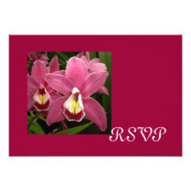 Cartões cor-de-rosa da orquídea RSVP Convites