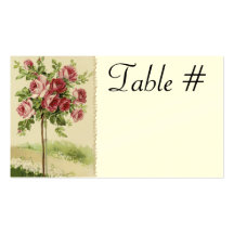 Cartões da mesa da recepção de casamento vintage cartões de visitas
