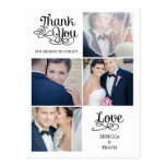 Cartões de agradecimentos modernos do casamento da cartao postal