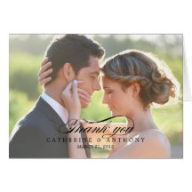 Cartões de agradecimentos puros do casamento da el