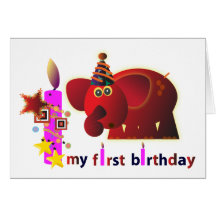 Cartões de aniversário animais: Primeiro aniversár