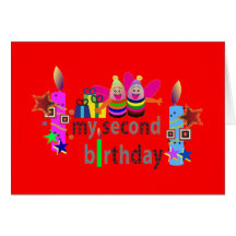 Cartões de aniversário animais: Segundo aniversári