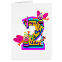 Cartões de aniversário animais: Segundo aniversári