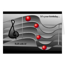 Cartões de aniversários temáticos da música