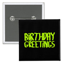 Cartões de aniversários. Verde e preto. Costume Boton