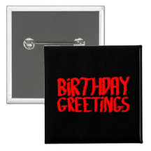 Cartões de aniversários. Vermelho e preto Boton