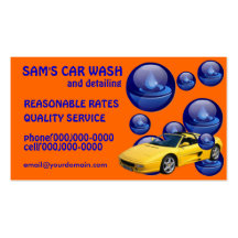 Cartões de empresa de serviços do lavagem de carro cartões de visitas