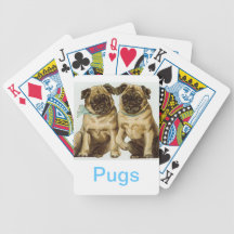 Cartões de jogo chineses do cão do Pug
