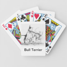 Cartões de jogo do cão de bull terrier