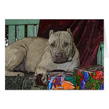 Cartões de Natal de Pitbull violetas