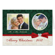 Cartões de natal do modelo dos Newlyweds 2-Photo