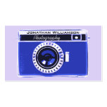 Cartões de visitas azuis retros da fotografia da c