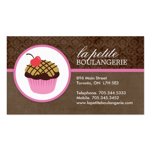Cartões de visitas bonitos do cupcake