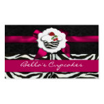 cartões de visitas chiques cor-de-rosa do cupcake