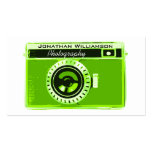 Cartões de visitas verdes retros da fotografia da 