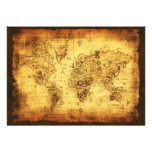 Cartões do convite do mapa de Velho Mundo