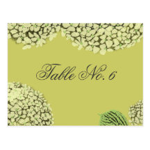 Cartões do número da mesa do Hydrangea do Taupe Cartoes Postais