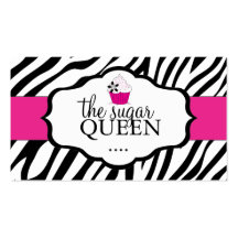 Cartões Sassy da lealdade do cupcake da zebra Modelo Cartoes De Visitas