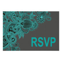 Carvão vegetal asteca da cerceta de Paisley RSVP Convites