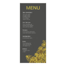 Carvão vegetal asteca do amarelo do menu do comens convite personalizado