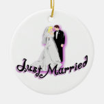 Casal do casamento do recem casados ornamento