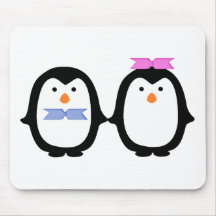 Casal do pinguim mousepad
