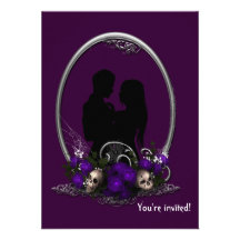 Casamento escuro do gótico do vampiro da união convite personalizado